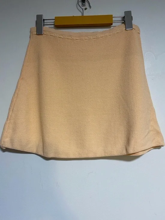 Meshki Peach Knit Mini Skirt Size M A-Line Stretch - Picture 6 of 9